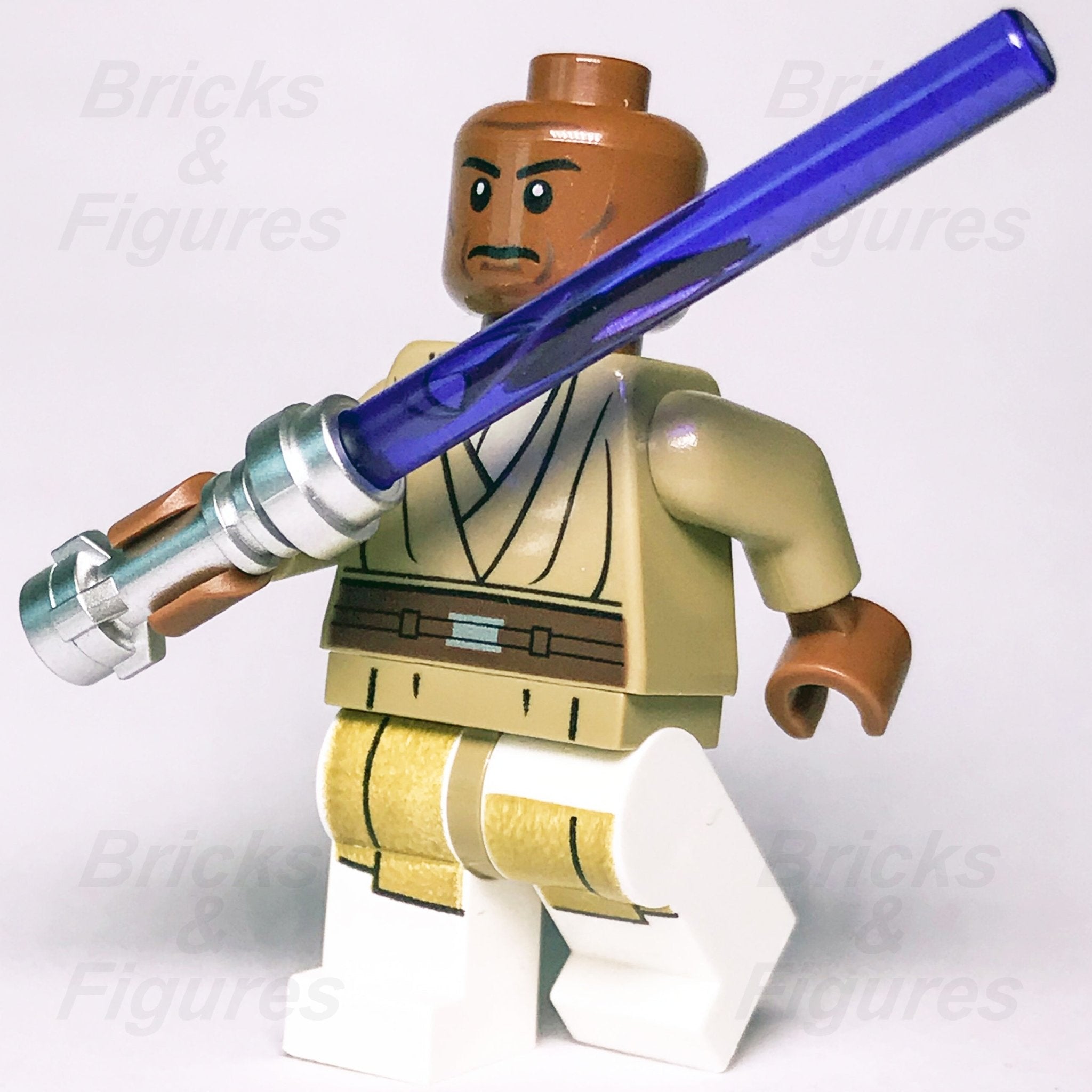 New Star Wars LEGO Mace Windu Jedi Master Clone Wars General Minifigure 75019 - Bricks & Figures