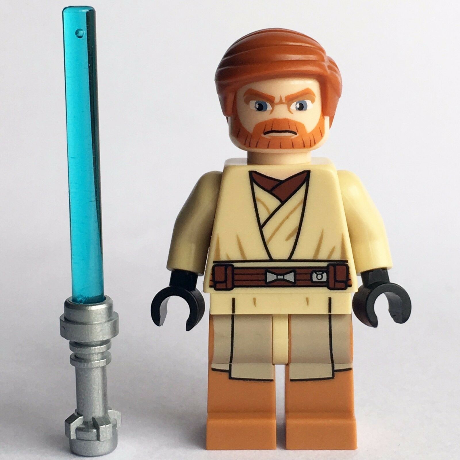 New Star Wars LEGO Obi-wan Kenobi Jedi Master Clone Wars Minifigure 75012 - Bricks & Figures