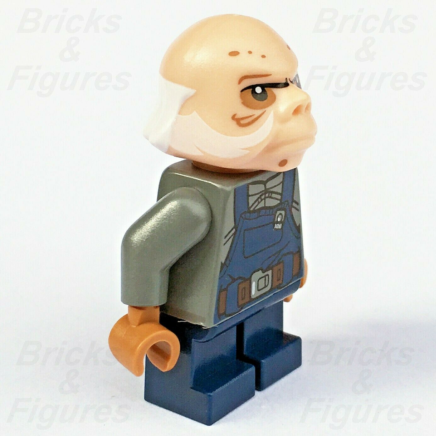 New Star Wars LEGO Ugnaught Dark Blue Overalls Worker Minifigure 75137 sw0710 - Bricks & Figures