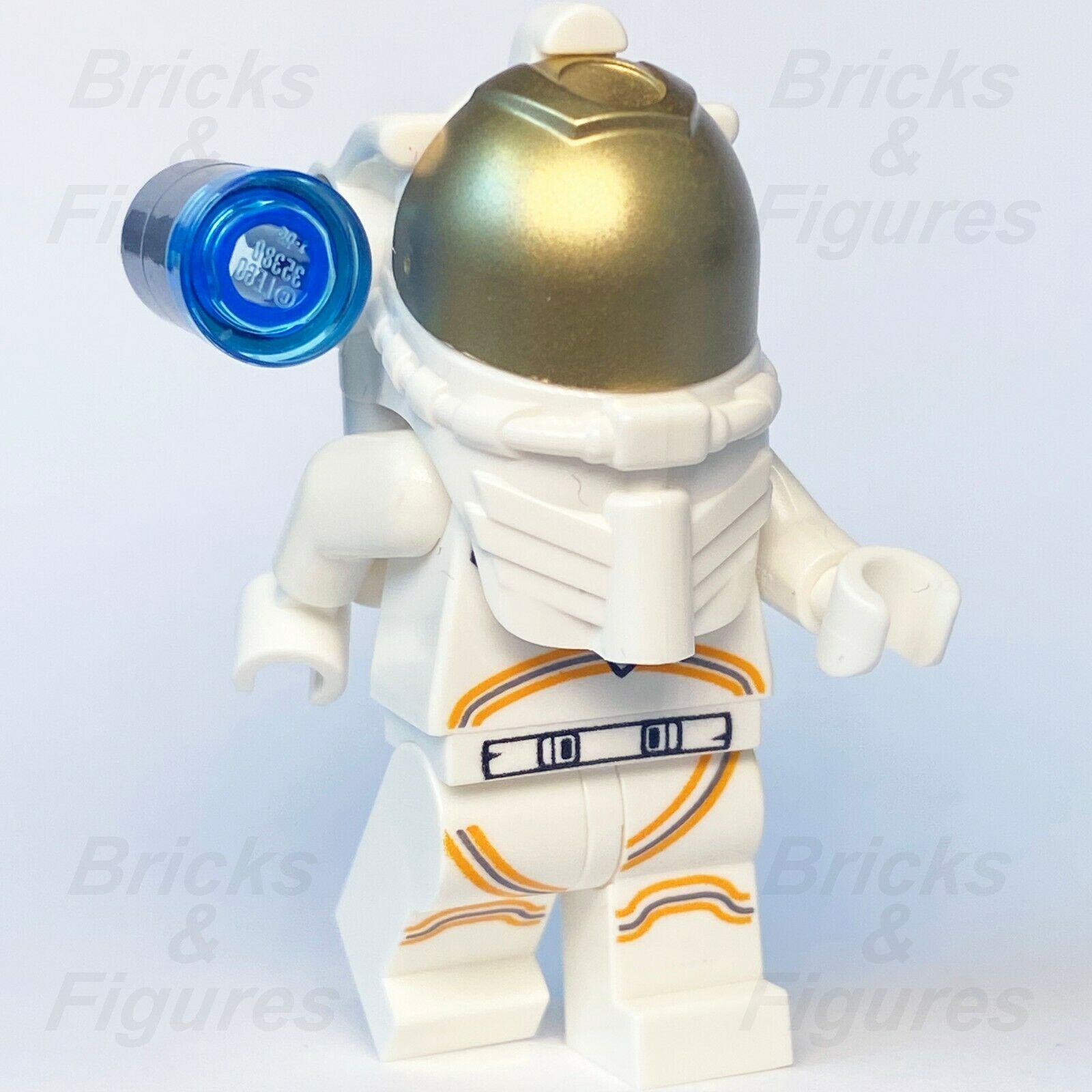 New Town City LEGO Astronaut Male with Side Lamp Space Port Minifigure 30365 - Bricks & Figures