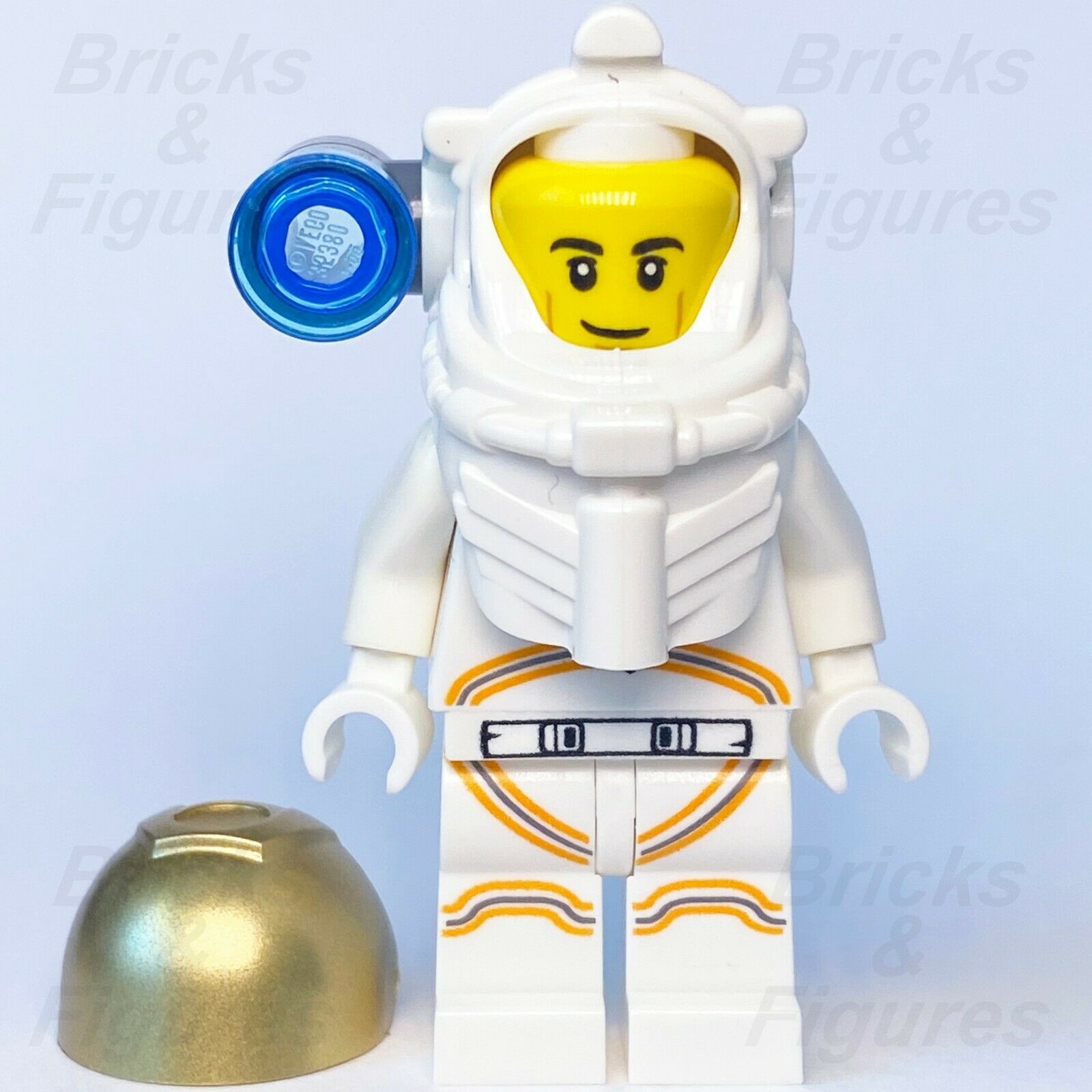 New Town City LEGO Astronaut Male with Side Lamp Space Port Minifigure 30365 - Bricks & Figures
