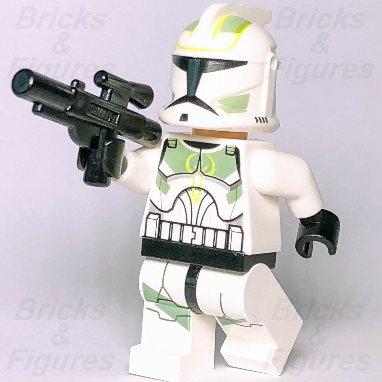 Star Wars LEGO Clone Commander Trooper Green Markings Phase 1 Minifigure 7913 - Bricks & Figures