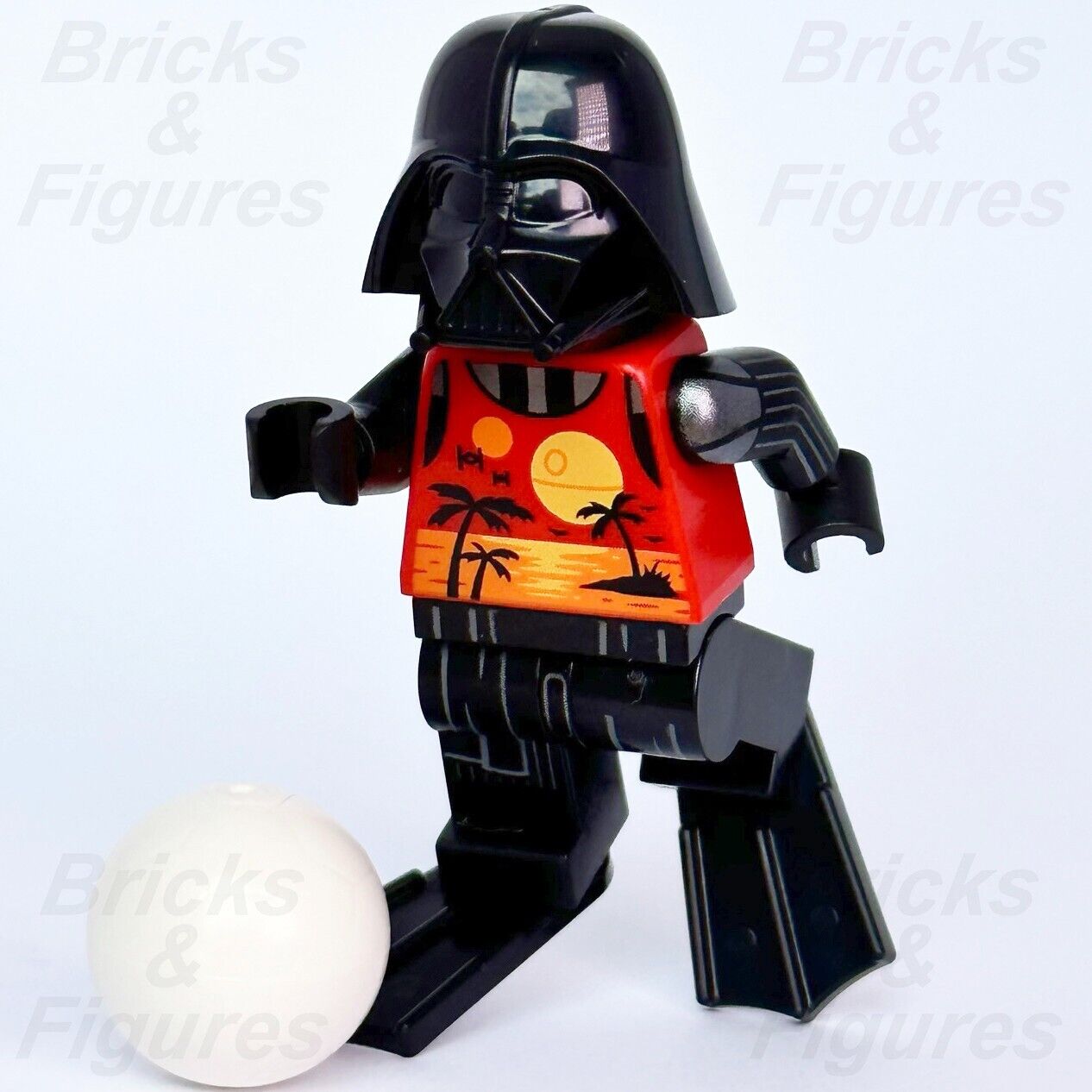Star Wars LEGO Darth Vader Summer Outfit Minifigure w/ Soccer Ball 75340 sw1239 - Bricks & Figures