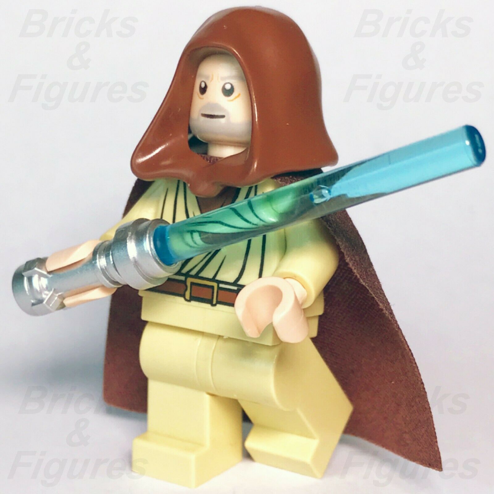 Star Wars LEGO Obi-Wan (Ben) Kenobi Jedi Master Minifigure 7965 10188 sw0336 - Bricks & Figures