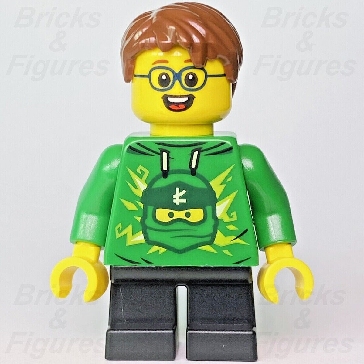 Town City LEGO Boy Green Ninja Ninjago Hoodie Building Minifigure 60291 cty1233 - Bricks & Figures