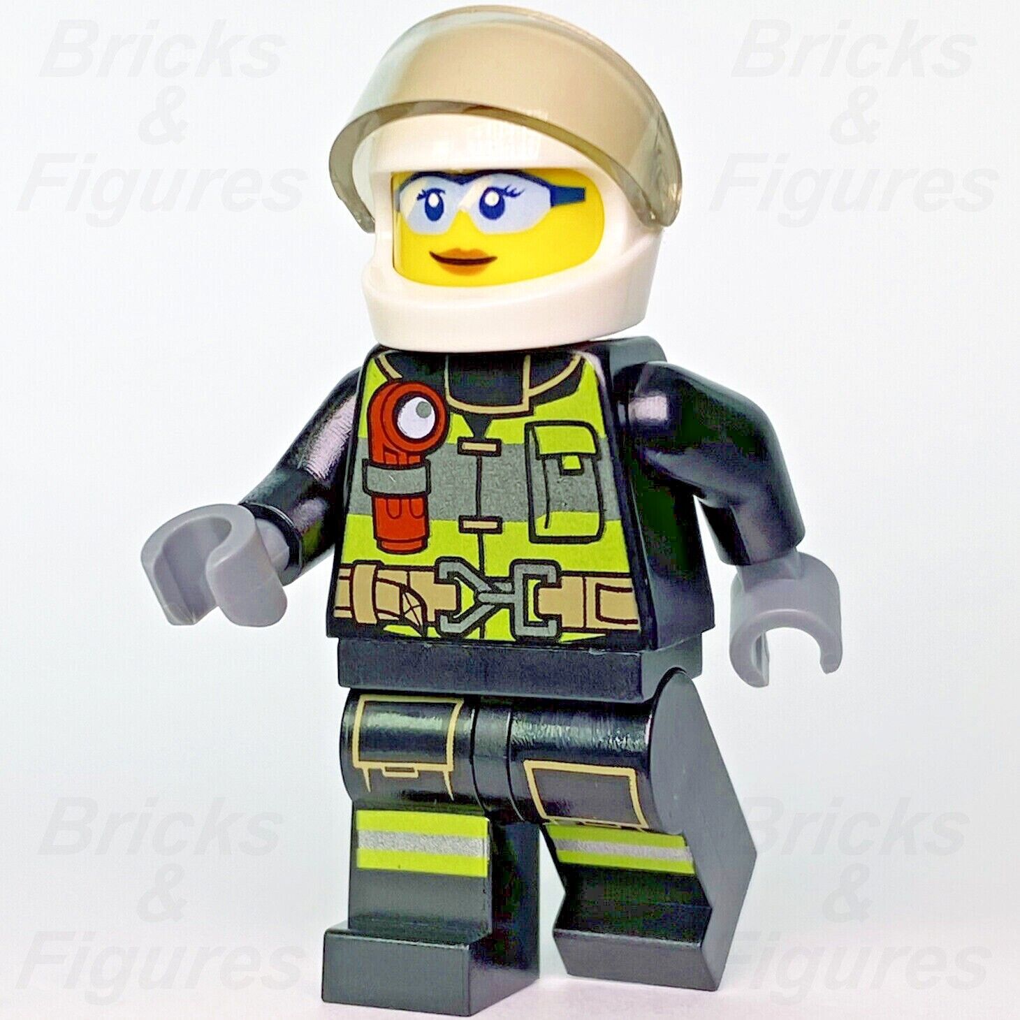 Town City LEGO Firewoman Firefighter Fire Minifigure 60321 Fireman cty1355 New - Bricks & Figures