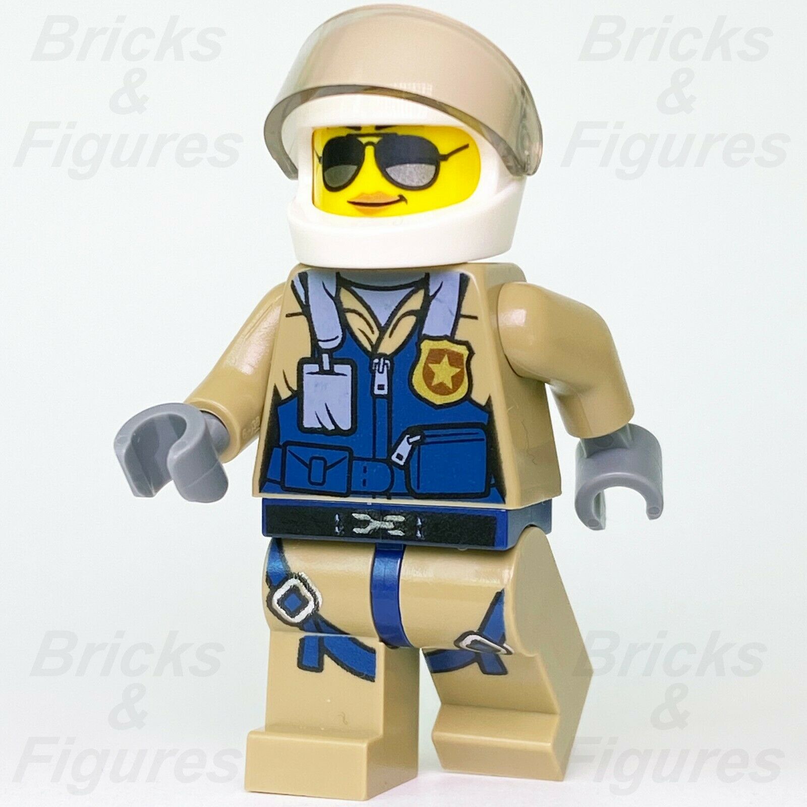 Town City LEGO Mountain Police Officer Female Pilot Minifigure 60174 60175 - Bricks & Figures